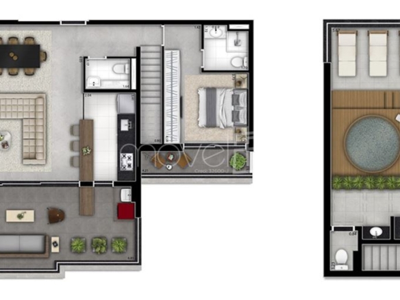 Cobertura para Venda com 2 quartos, em Itaim Bibi com 106m²