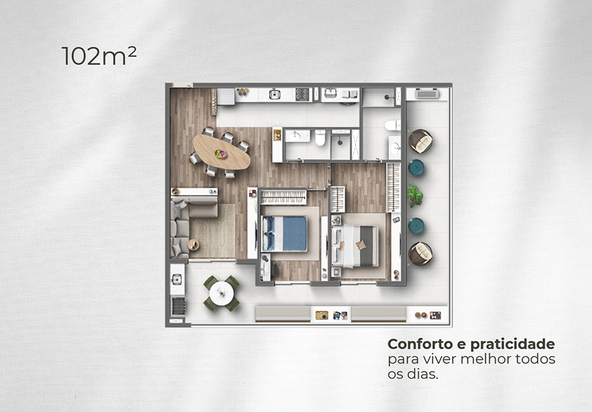 Apartamentos a venda com Vista para o Mar e Rooftop Resort | Praia da Tabatinga