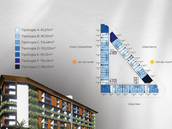 Apartamentos a venda com Vista para o Mar e Rooftop Resort | Praia da Tabatinga