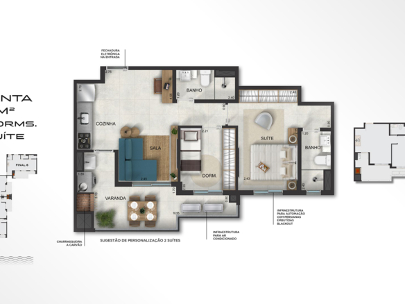 Apartamento novo a venda | 55 metros | Massaguaçu