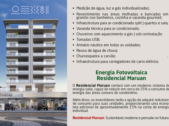 Apartamento novo a venda | 72 metros | Vista mar e montanha | Aruan