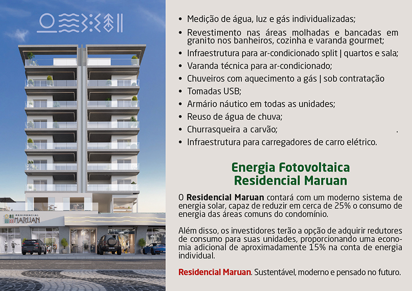 Apartamento novo a venda | 72 metros | Vista mar e montanha | Aruan