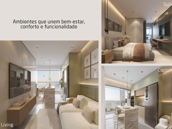 Apartamento novo a venda | 72 metros | Vista mar e montanha | Aruan
