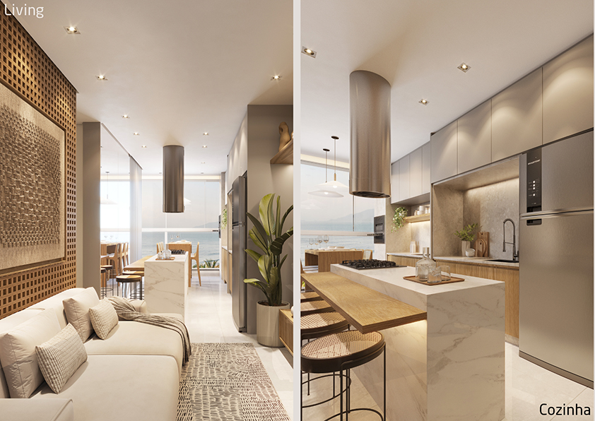 Apartamento novo a venda | 72 metros | Vista mar e montanha | Aruan